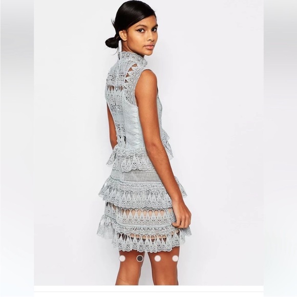 Self portrait teardrop guipure panelled mini dress - Picture 3 of 7